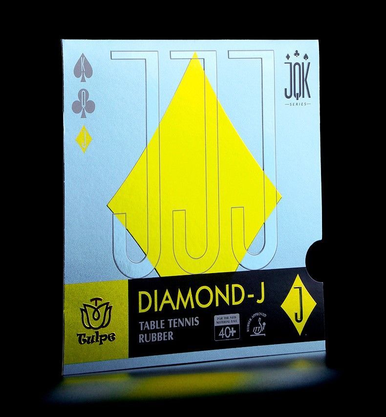 НакладкаTULPEdiamond-J(буби)краснаяШИПЫ0,6mmнаоранжевойгубкенаракеткудлянастольноготенниса.