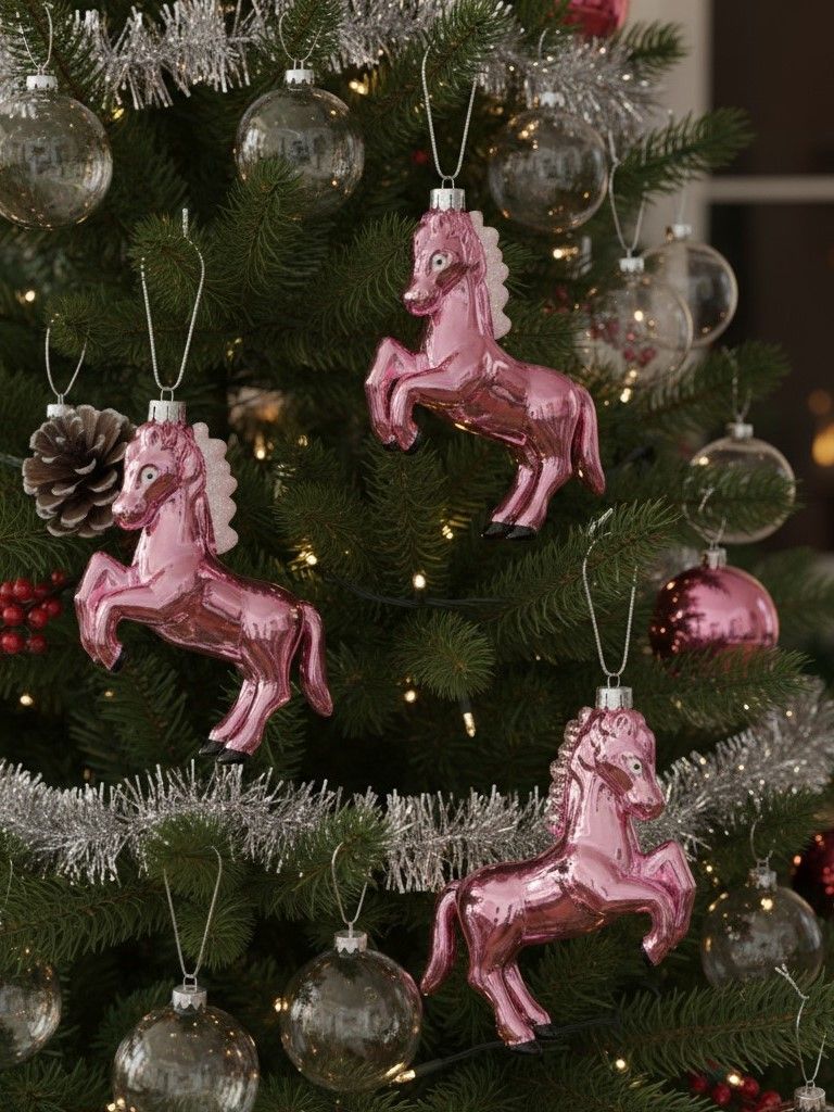 Елочнаяигрушка10смЛошадьпрозрачный,белый3шт.