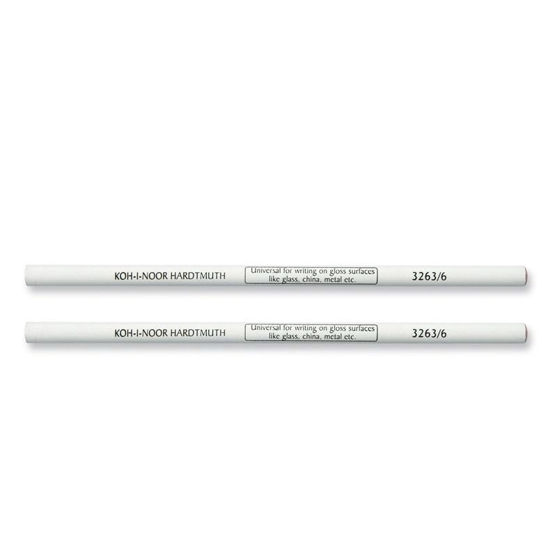 Карандаш2штпостеклу,металлуипластикуKoh-I-Noor,3263,белый