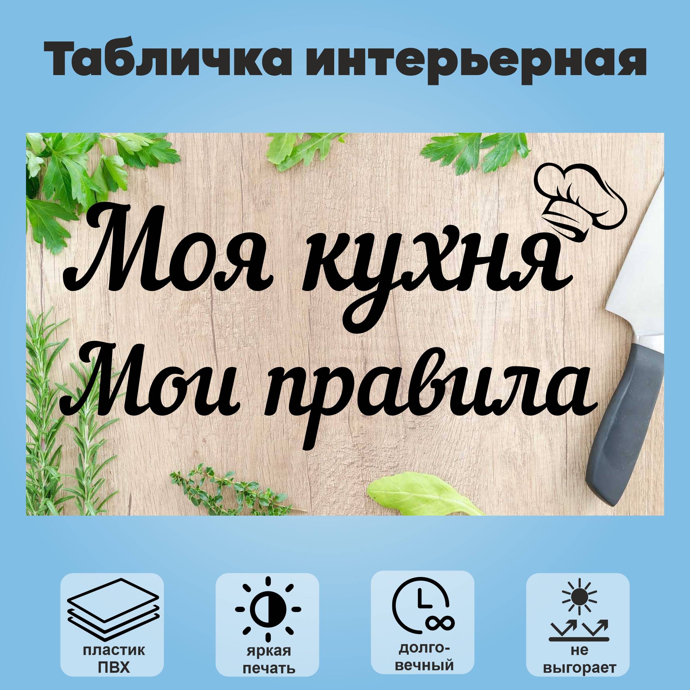 Табличка"Моякухнямоиправила",25х15см