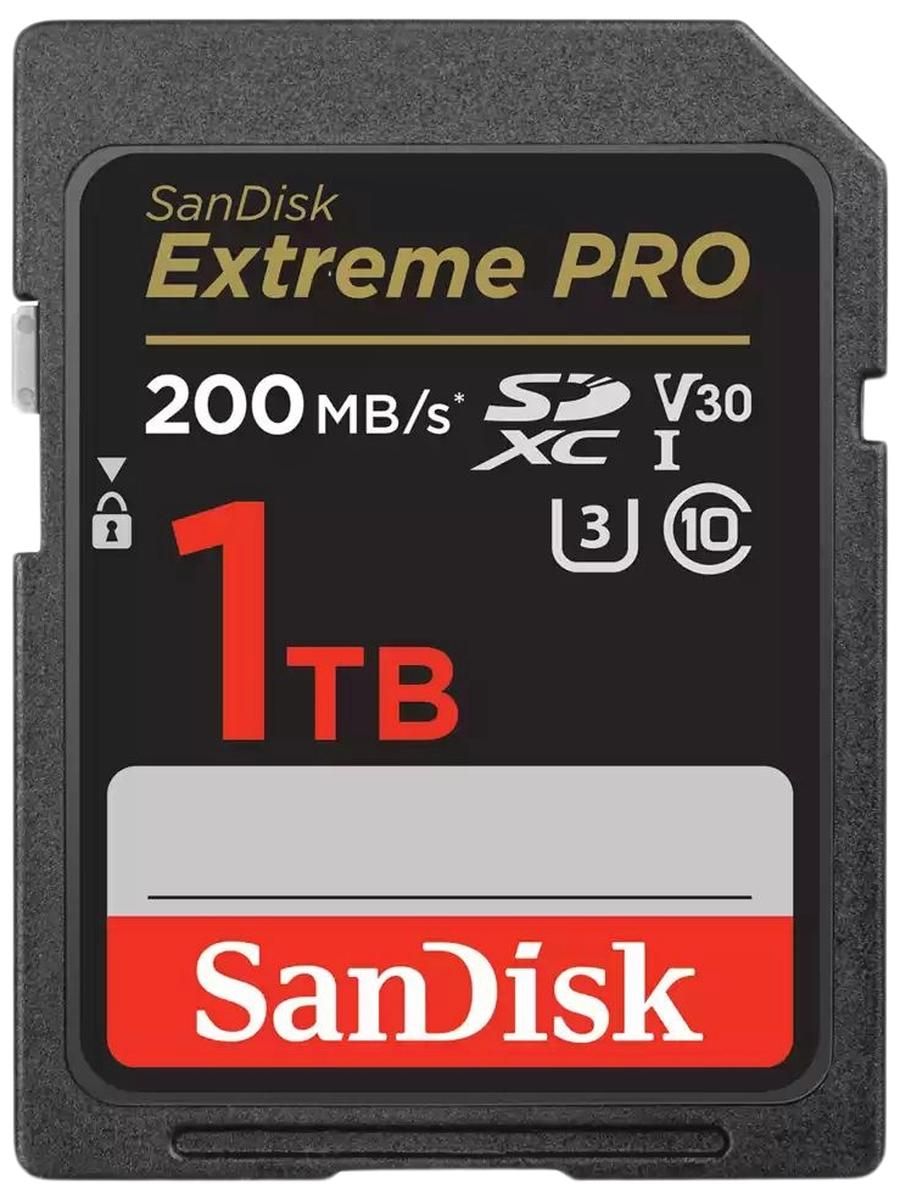 SanDisk1ТБКартапамятиSDXCExtremePro(SDSDXXD-1T00-GN4IN)Class10U3V30UHS-I,записьдо140МБ/с,чтениедо200Мб/с,садаптером,для4K-видео,экшн-камеридронов