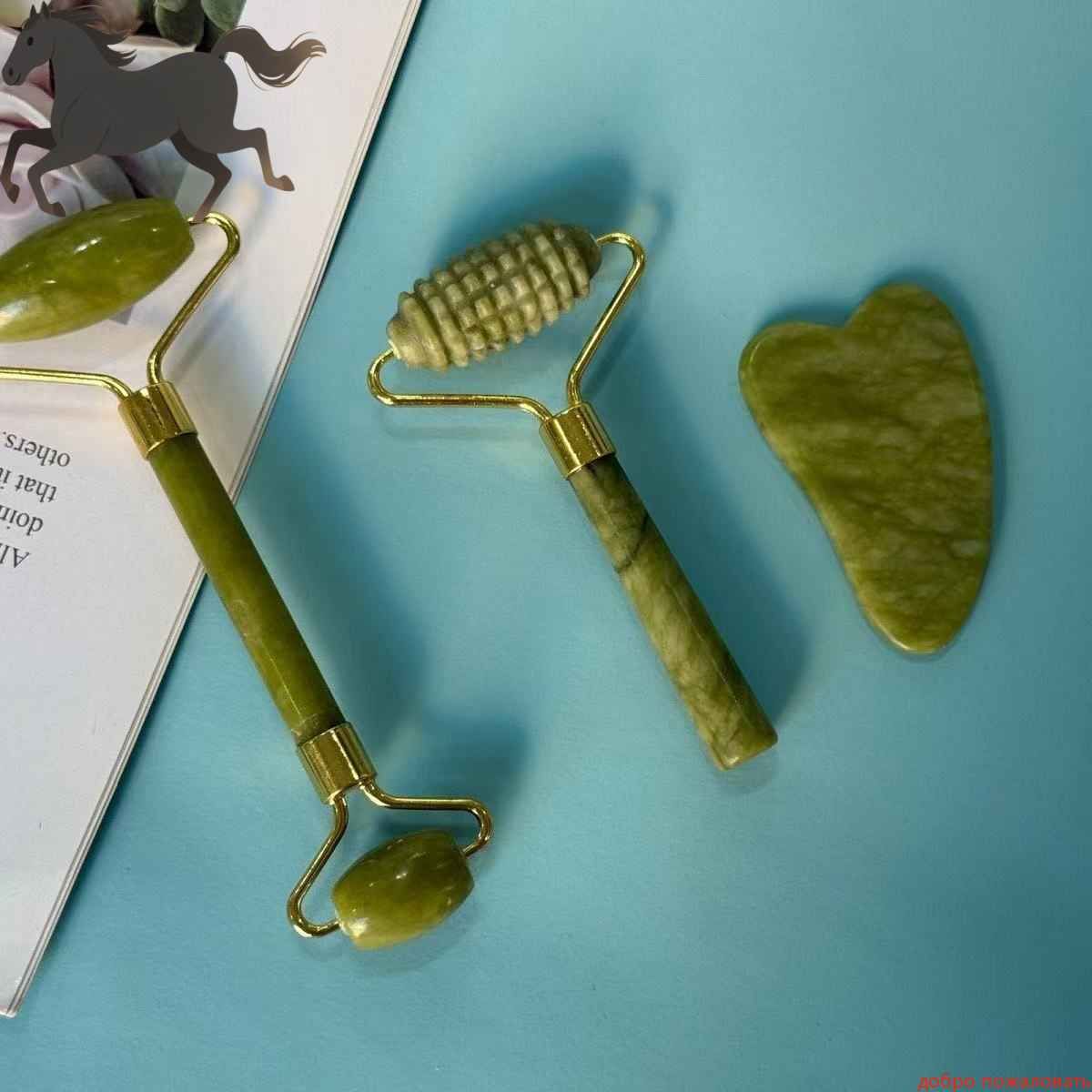 МезоРоллердлялицаишеиизнефритаРоллердлямассажагуаша,3шт