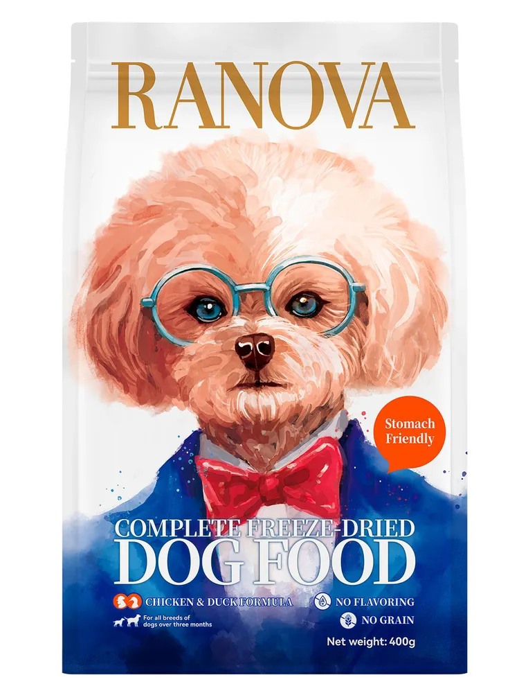 Сухой корм RANOVA Сублимированный для собак, курица, утка, 0,4 кг