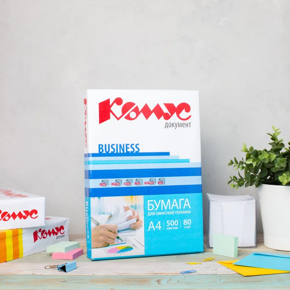 Бумага Комус Business A4, 80 г/м², 500 листов, 5 пачкек, фото 5