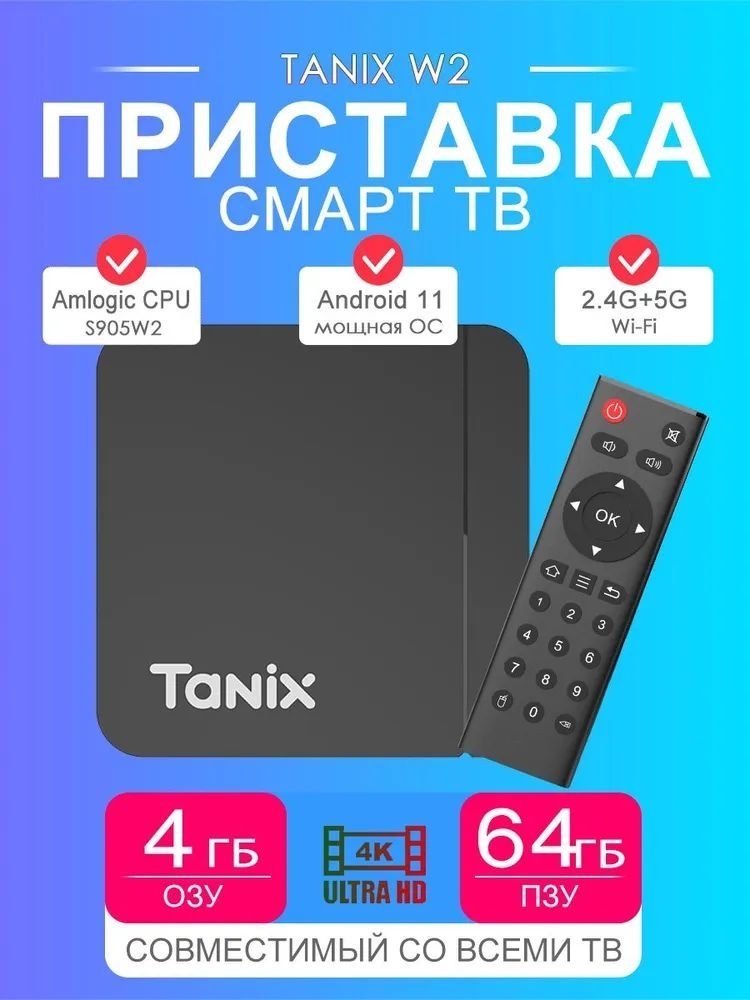 ЭксклюзивныйTVBoxTanixW2464GBсфункциейкараоке,медиаплеерсетевой