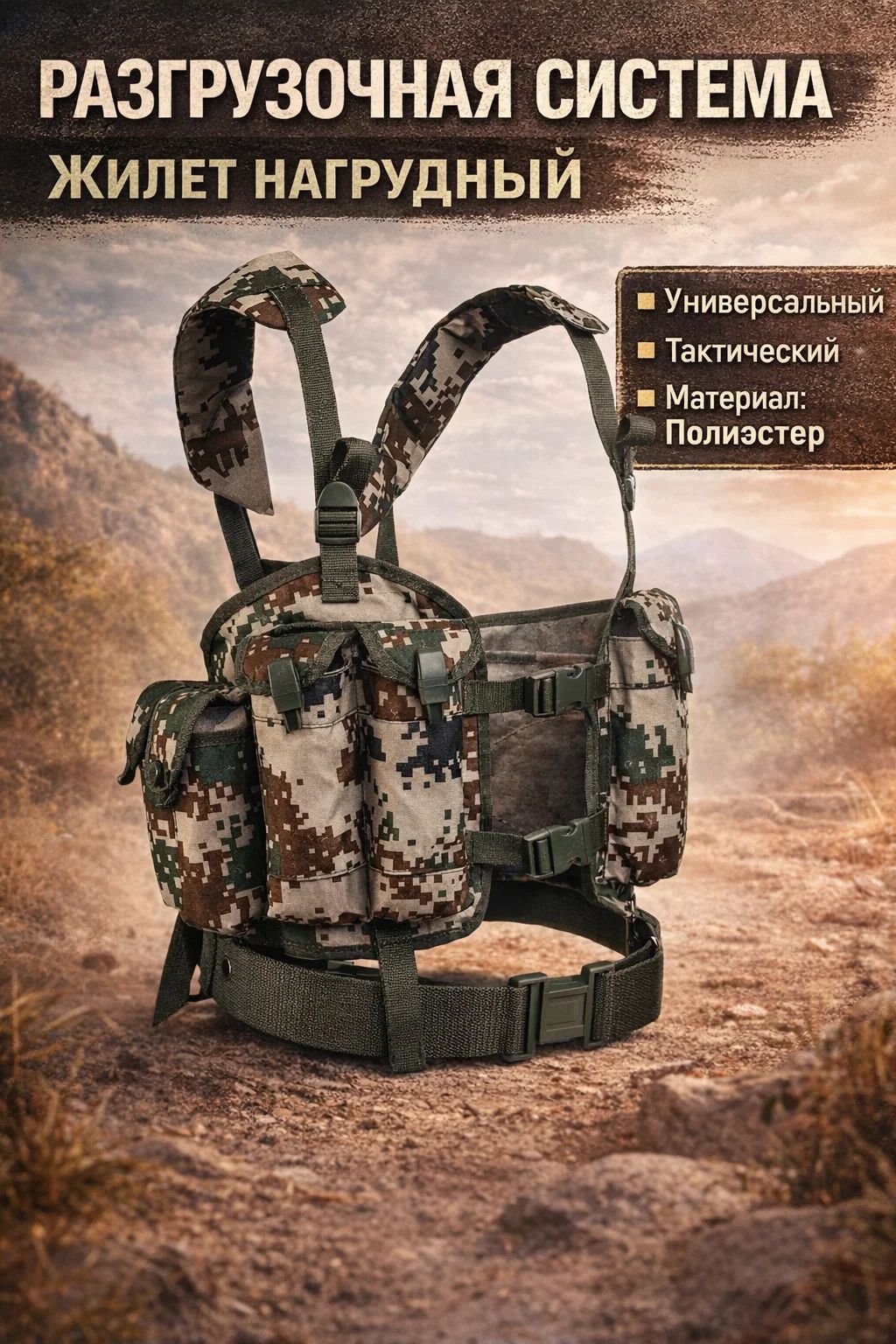 Жилетразгрузочный,цветкамуфляж